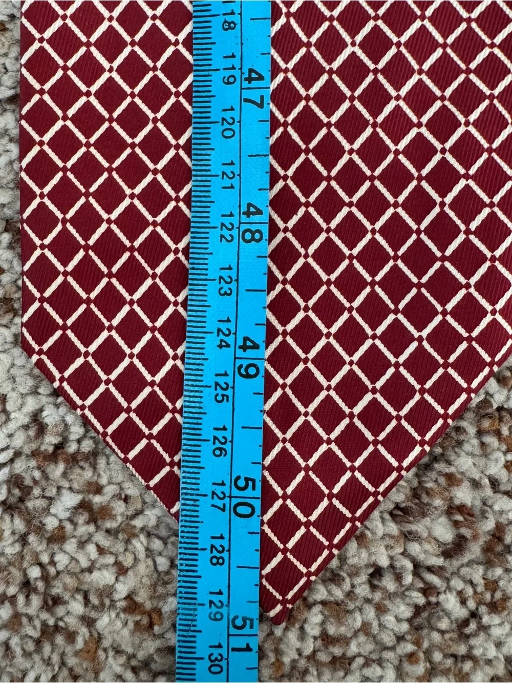 Vintage Arco Cravats Burgundy Geometric Necktie Mid Century Niagara Falls 1950s